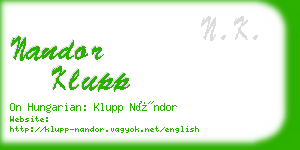 nandor klupp business card